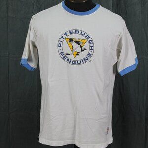 Pittsburgh Penguins Shirt (Retro) Ringer T by CCM Old Time Hockey - Men's XL